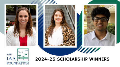 McLean County students (from left) Lauren Mohr, Carlock; Autumn Schlipf, Gridley; and Ojas Shah, Bloomington; were each selected to receive 2024-25 scholarships from the IAA Foundation.